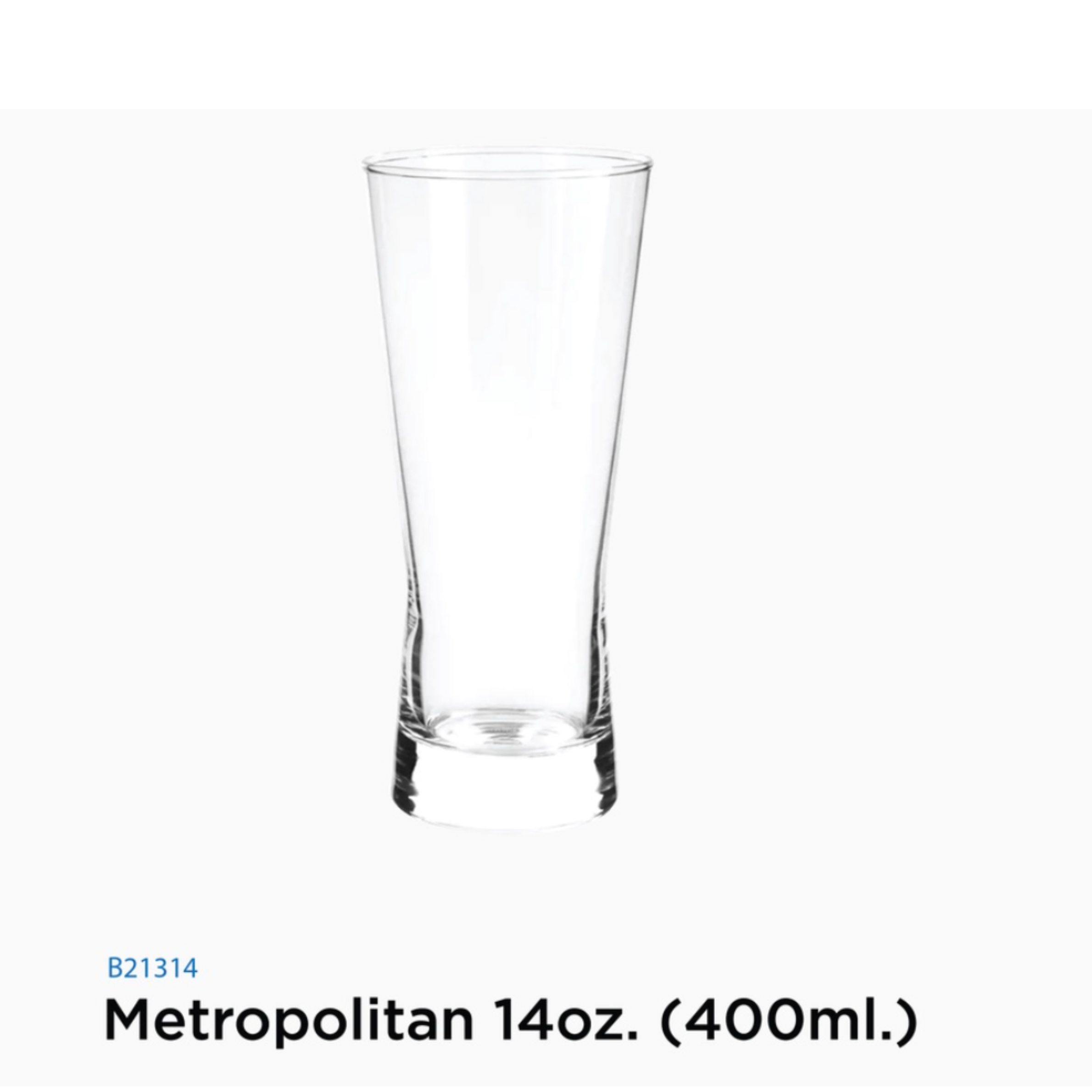 Cốc Bia Thủy Tinh Metropolitan Cỡ Lớn – B21314 – 400ml