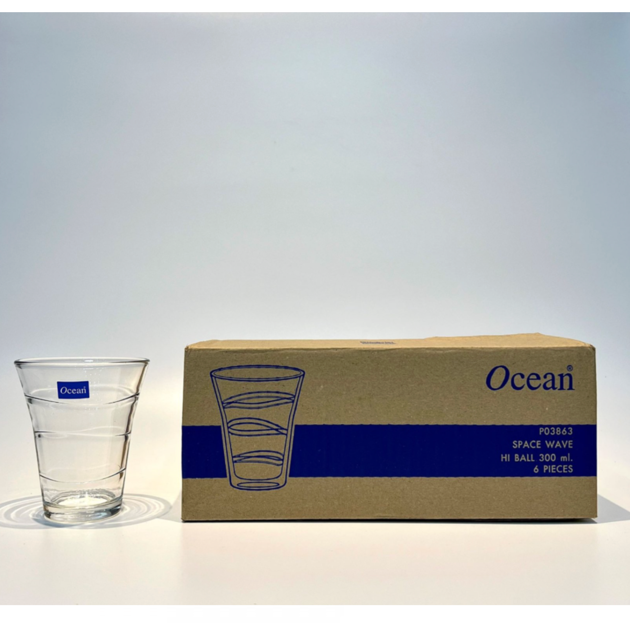 Ly Thủy Tinh Ocean Space Wave Ball P03863 - 300ml Chính Hãng