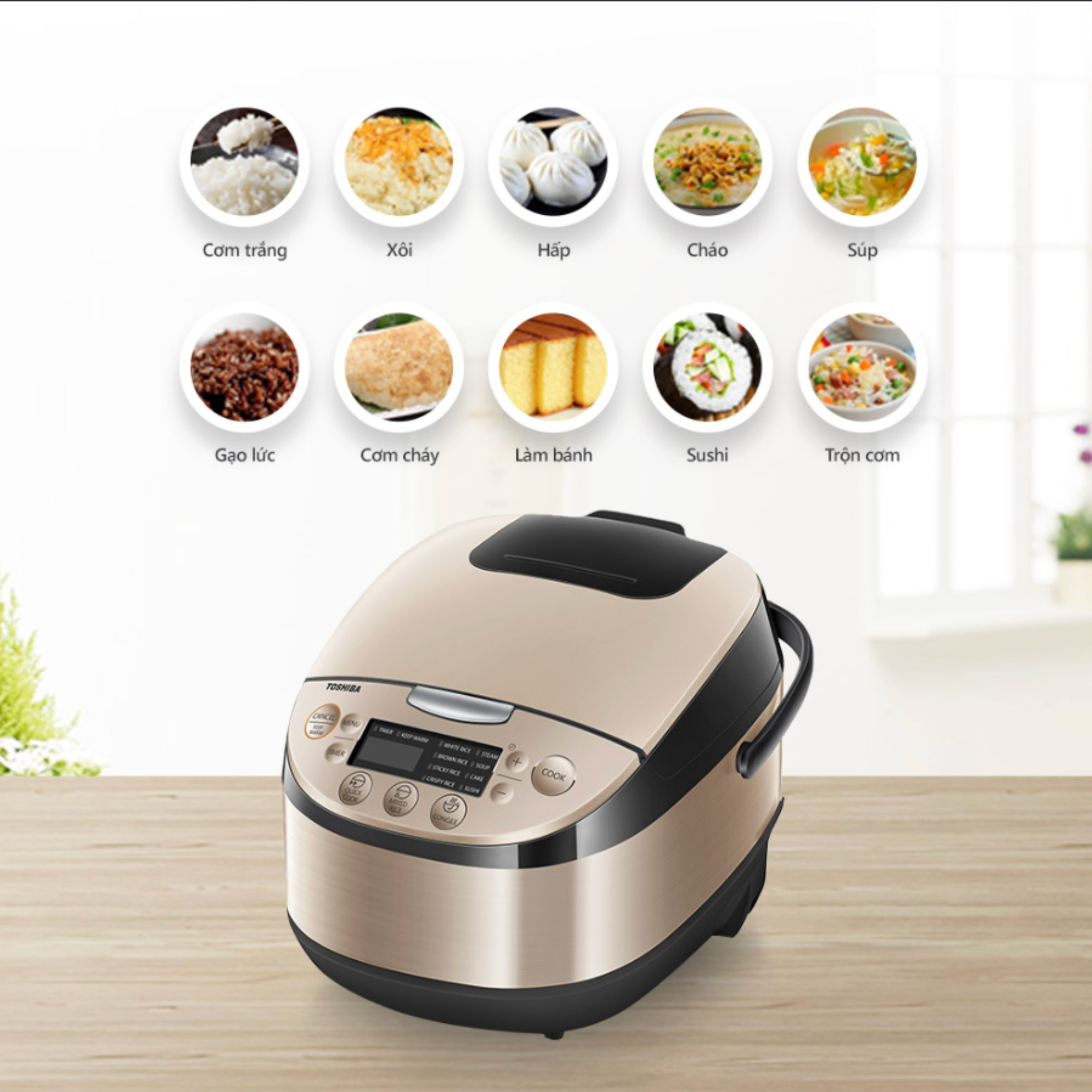 Nồi cơm điện Toshiba 1.8 lít RC-18DR3PV(G)