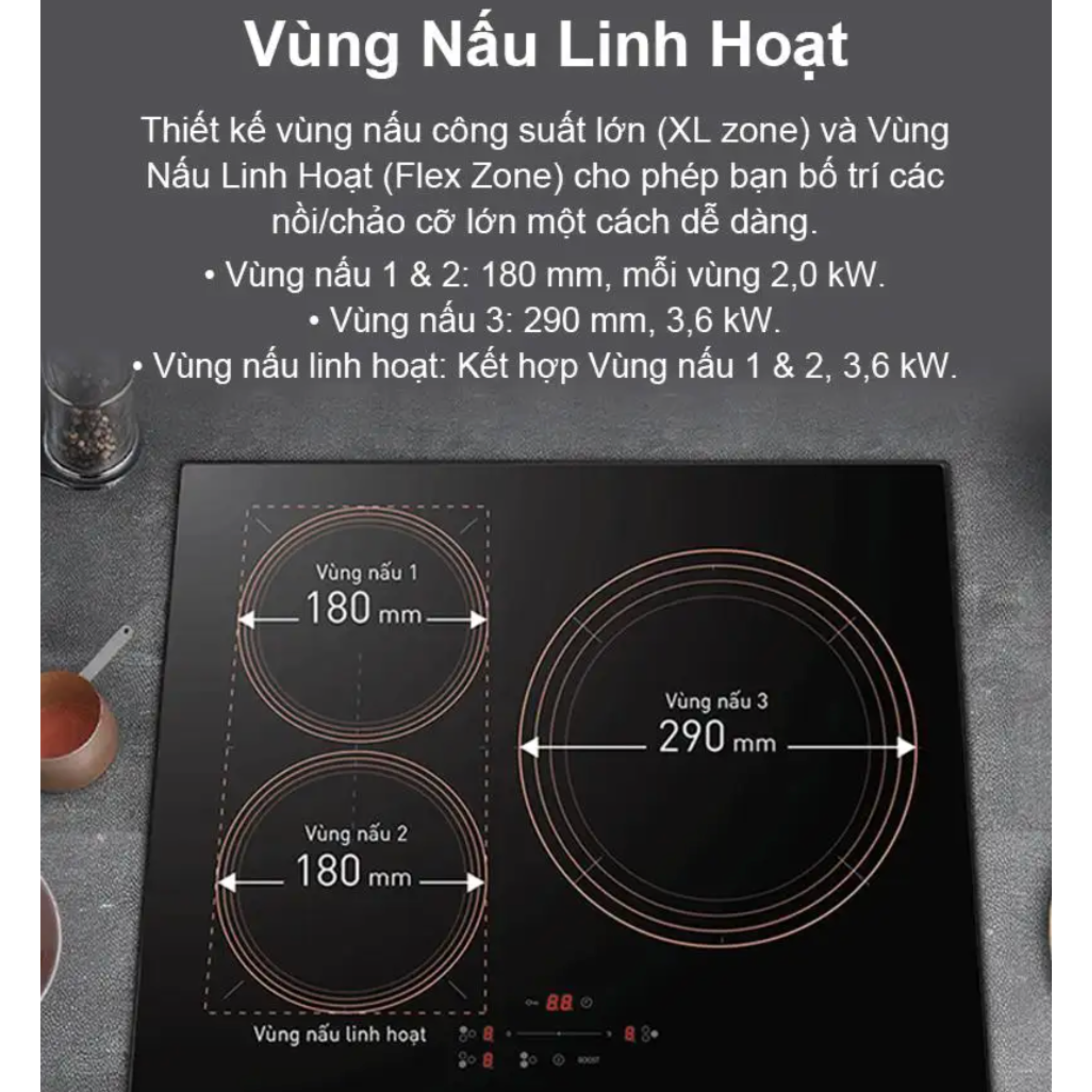 Bếp Từ Âm 3 Vùng Nấu Cao Cấp Panasonic KY-R63ABLYUE