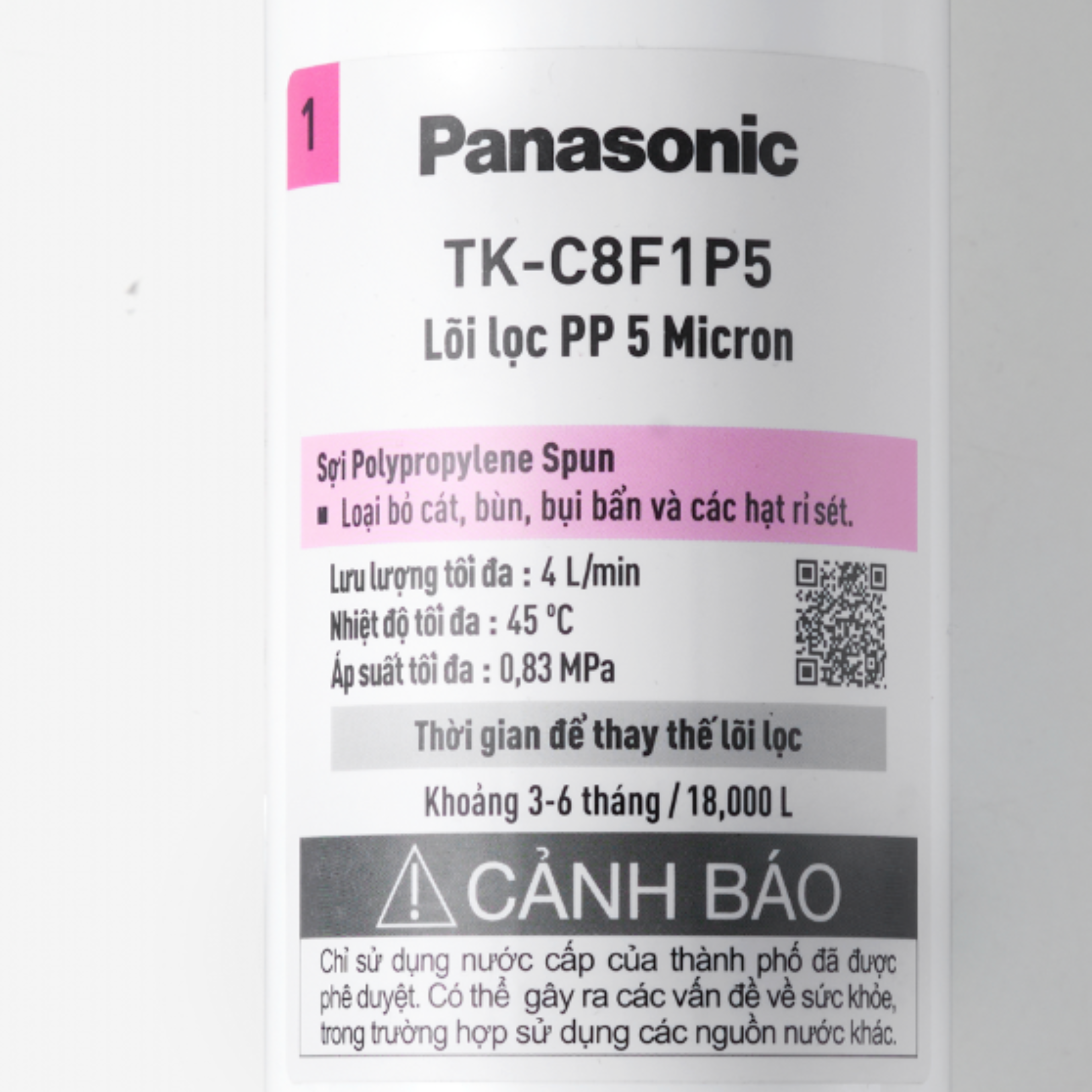 Lõi Lọc Nước Số 1 PP 5 Micron Panasonic TK-C8F1P5-VN