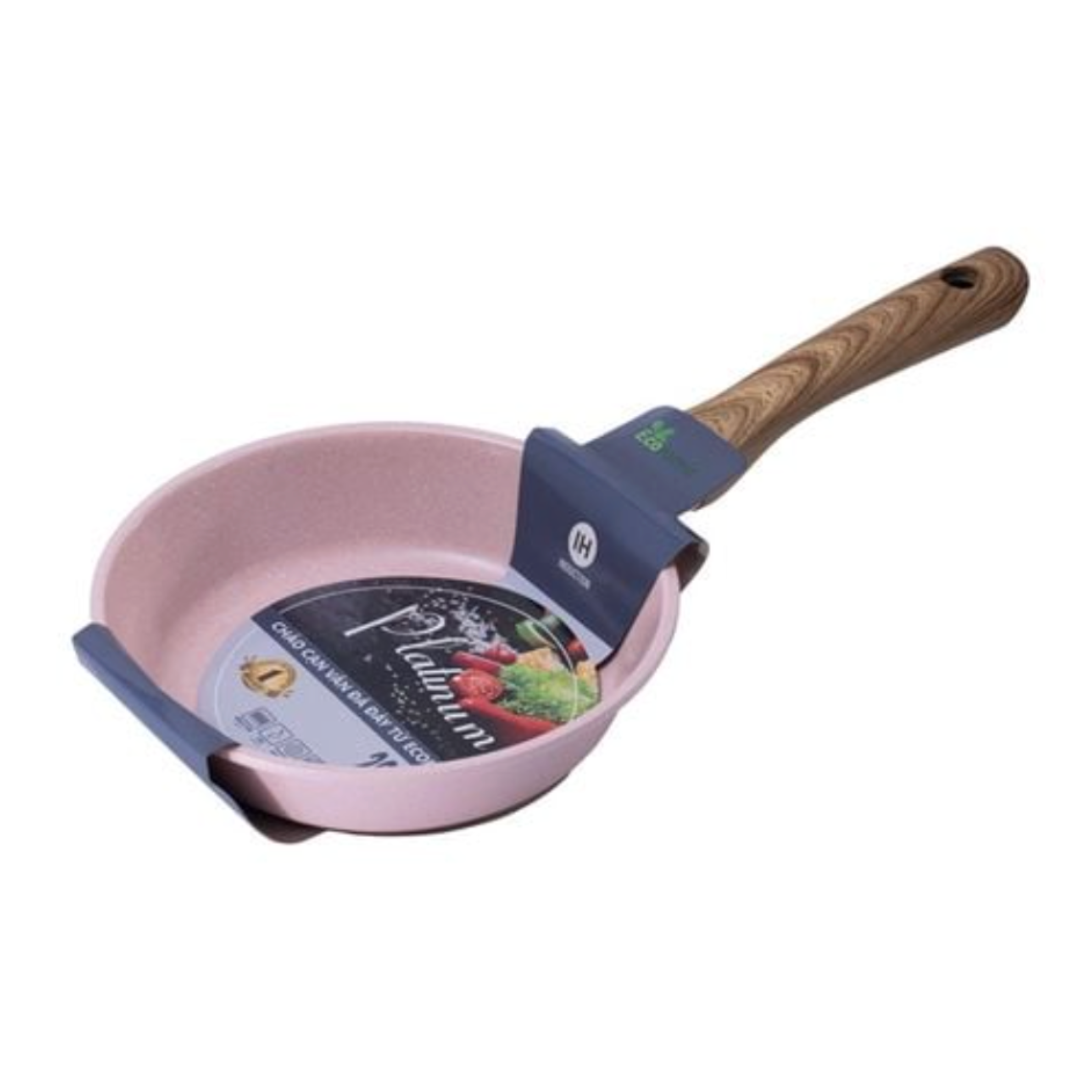 Chảo Cạn Vân Đá Đáy Từ Ecoramic Rose 28cm ERF-28IH