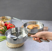 Chảo inox 316 liền khối 5-ply Premium Kaiyo - thành cao, size 20cm KSP-3833