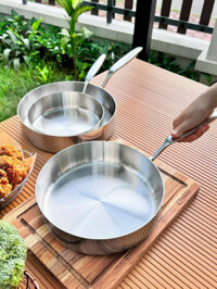 Chảo inox 316 liền khối 5-ply Premium Kaiyo - thành cao, size 26cm KSP-3857