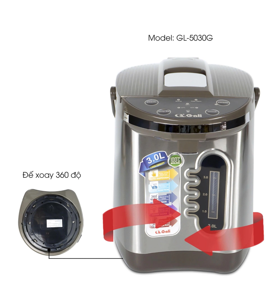 Bình thủy điện Gali GL-5030G 3,0 lít
