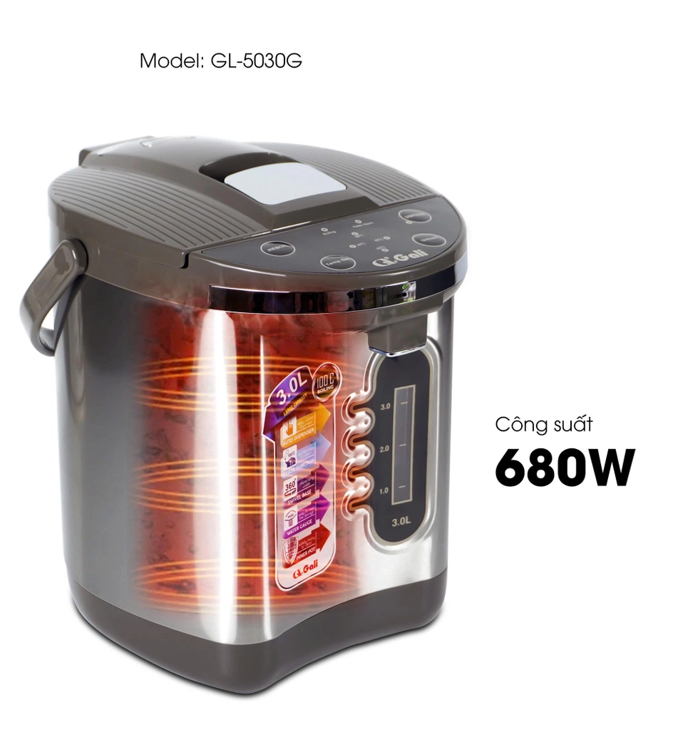 Bình thủy điện Gali GL-5030G 3,0 lít