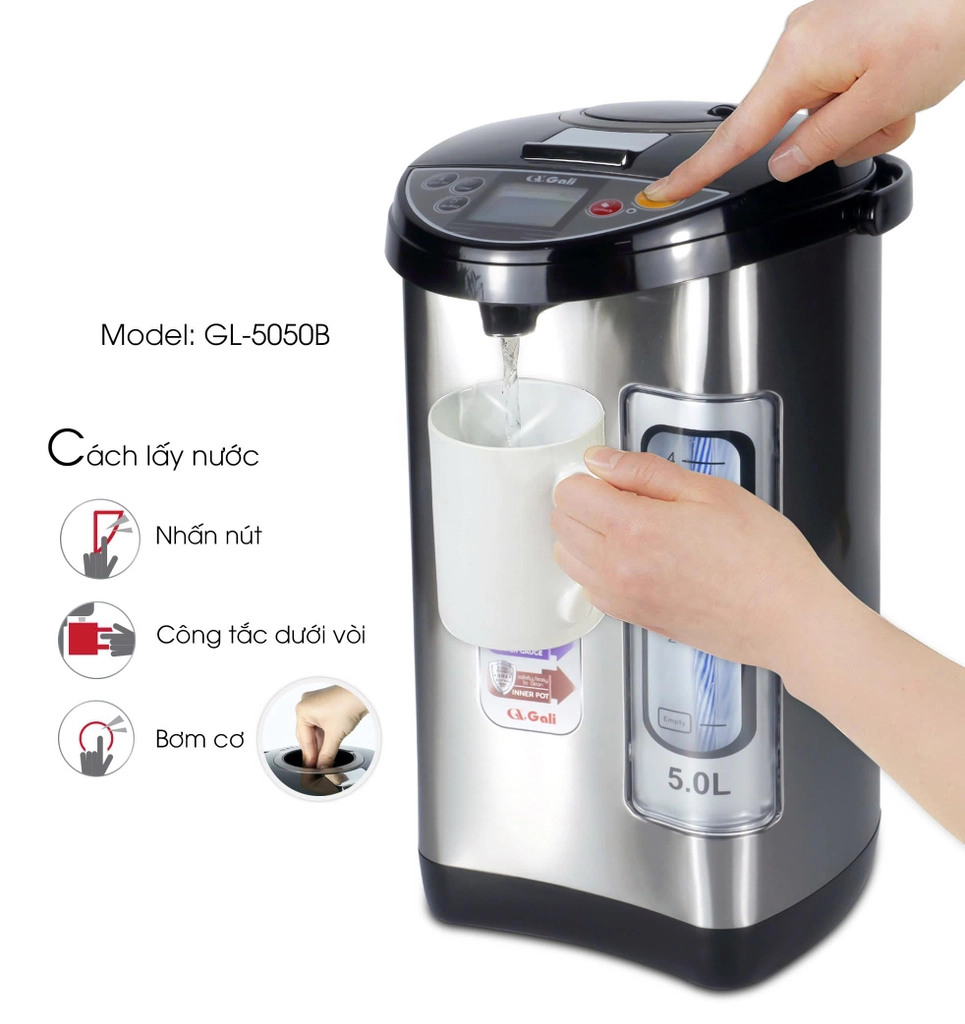 Bình thủy điện Gali GL-5050B 5 lít