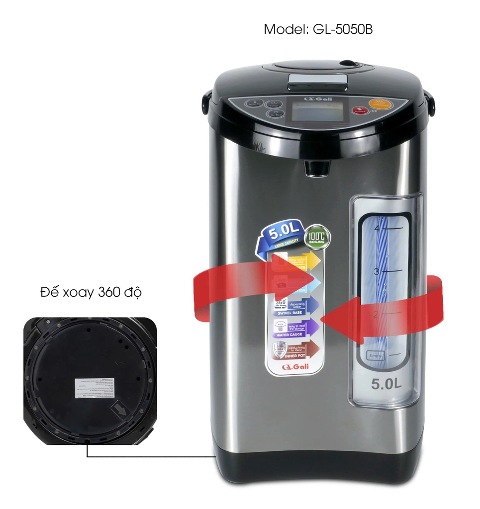Bình thủy điện Gali GL-5050B 5 lít