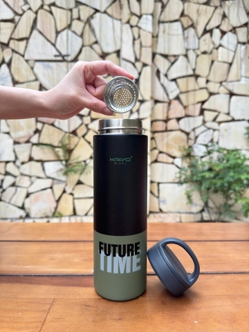 Bình giữ nhiệt hai lớp inox 304 Kaiyo, 700ml, màu đen nhám và xanh olive KVF-1532