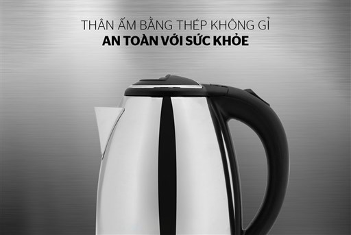 Ấm siêu tốc Inox 1.8L Happy Time HTD1088
