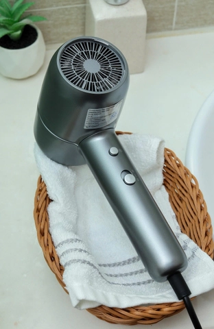 Máy sấy tóc ion âm hai chiều nóng lạnh Kaiyo, model KHD- 418, màu ghi đậm KHD-4205