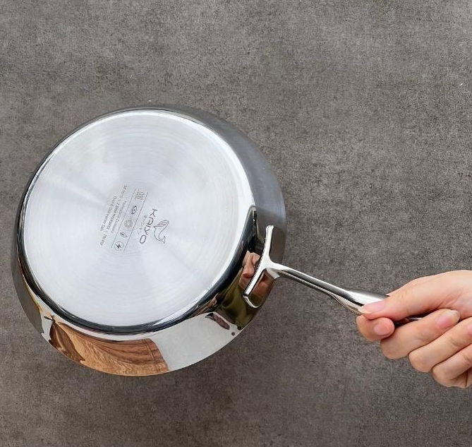 Chảo inox chống dính hoa văn nổi Tri-Ply đáy liền Kaiyo, size 20cm KNF-3567
