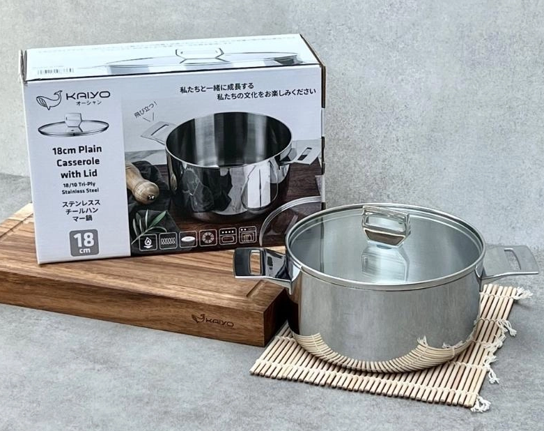 Nồi đúc inox 3 lớp đáy liền Try-Ply Kaiyo size 22cm KIC-3383