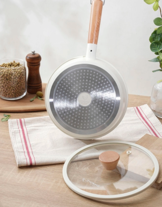 Chảo nhôm đúc nguyên khối, thành cao Elegant Kaiyo size 26cm KAC-2225
