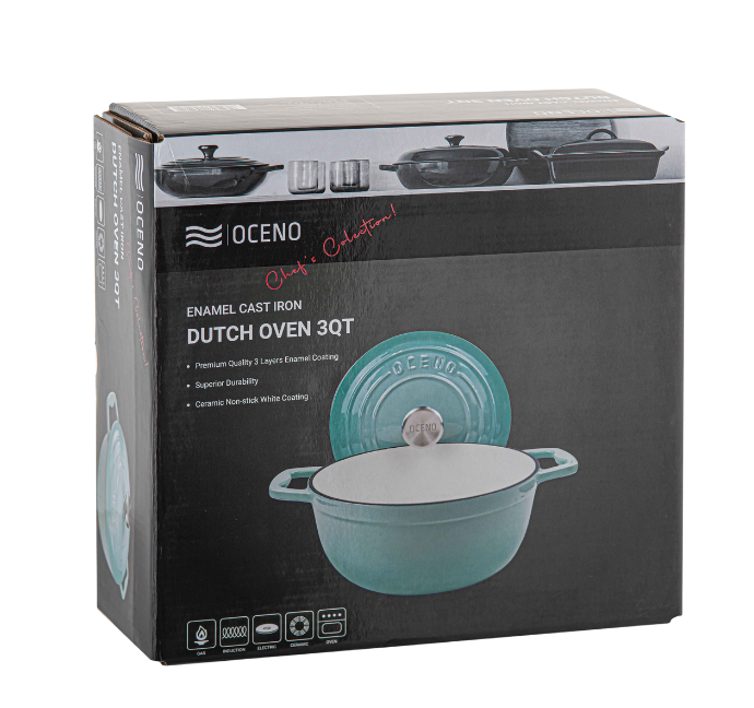 Nồi gang Oceno màu xanh Mint 22cm OCP-1020