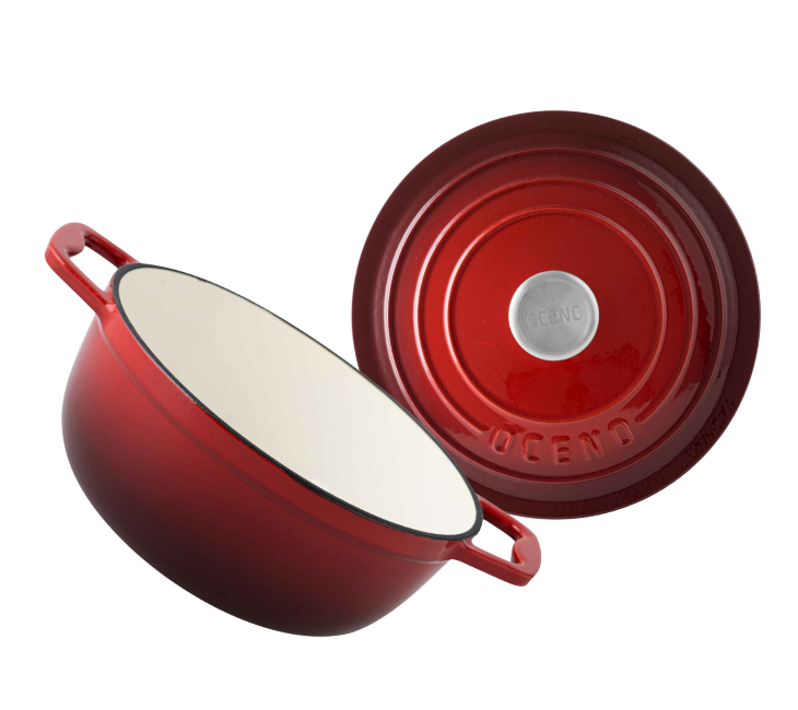 Nồi gang Oceno màu đỏ cherry 22cm OCP-1006