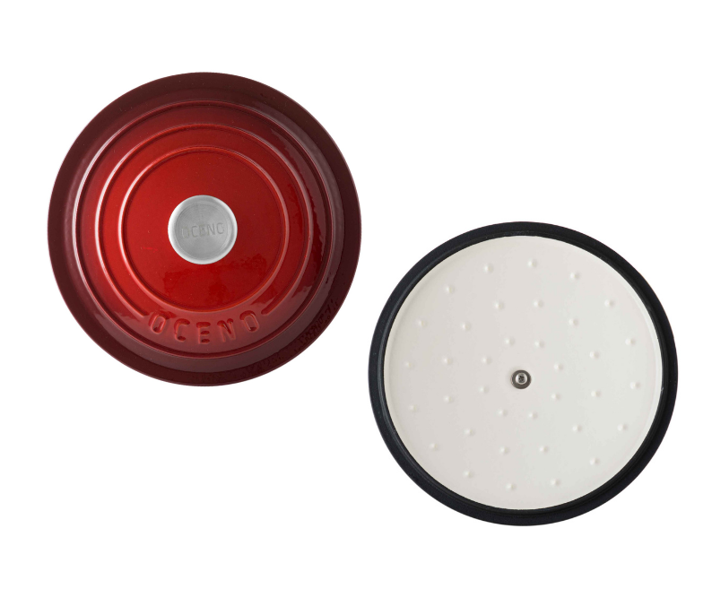 Nồi gang Oceno màu đỏ cherry 22cm OCP-1006