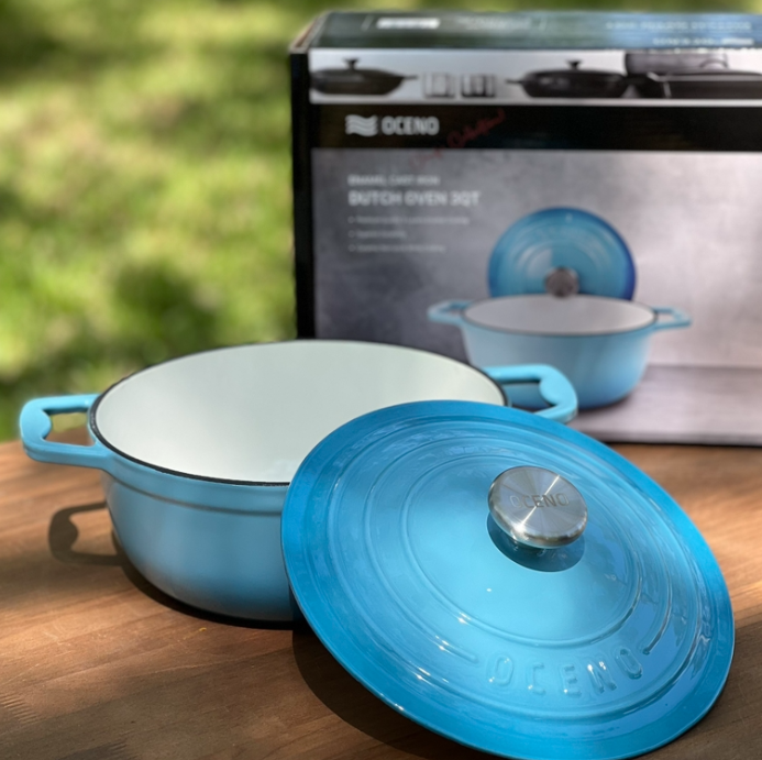 Nồi gang Oceno màu xanh light blue 22cm OCP-1204