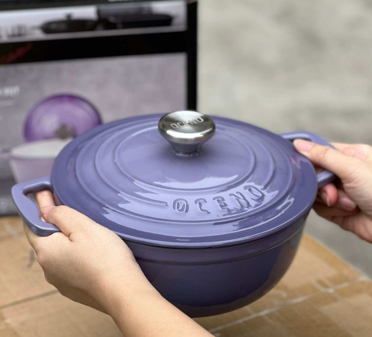 Nồi gang Oceno màu tím Lavender 22cm OCP-1211
