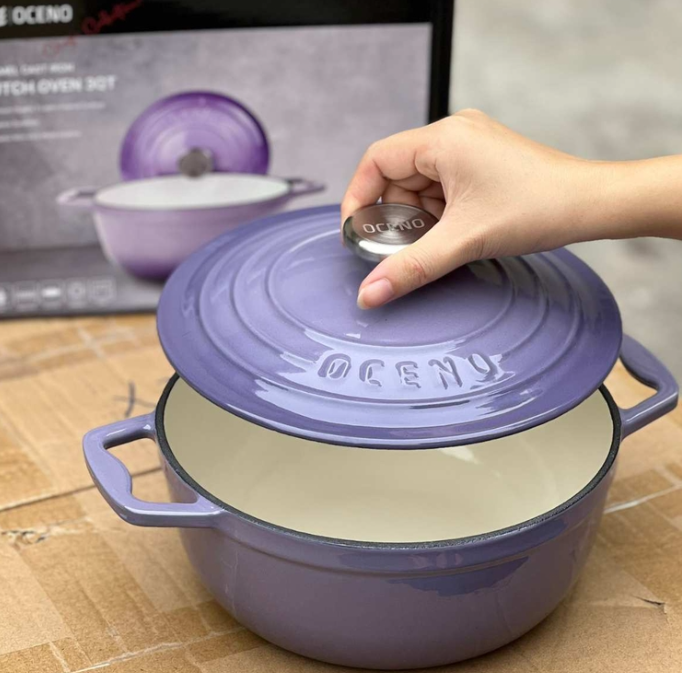 Nồi gang Oceno màu tím Lavender 22cm OCP-1211