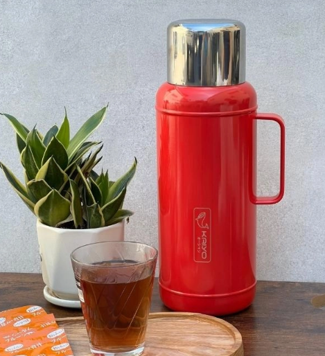 Phích giữ nhiệt 2 lớp inox Kaiyo màu đỏ cherry, dung tích 2,2L KSV-3390