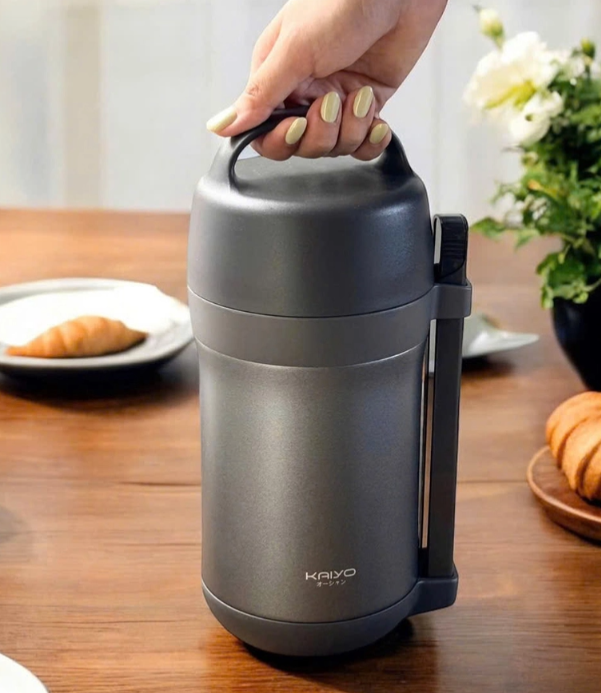 Hộp cơm giữ nhiệt Kaiyo 1600ml, màu ghi KVL-3949