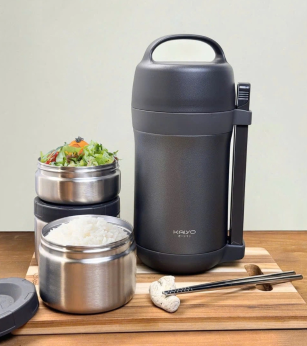 Hộp cơm giữ nhiệt Kaiyo 1600ml, màu ghi KVL-3949