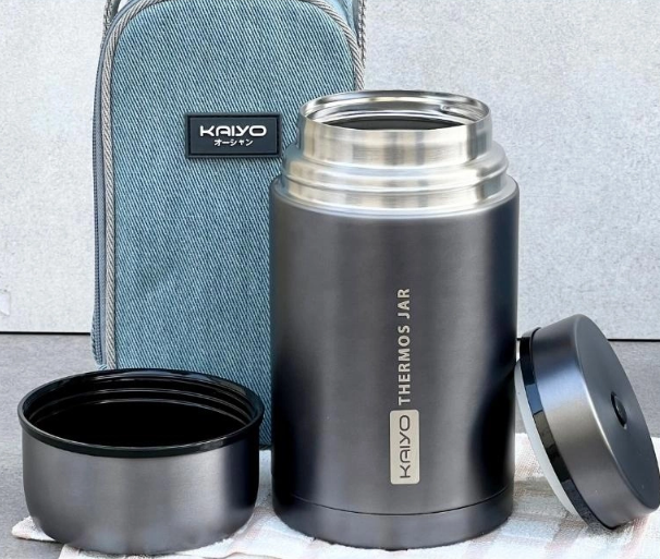 Bình ủ cháo Kaiyo dung tích 1L màu ghi KTJ-3451