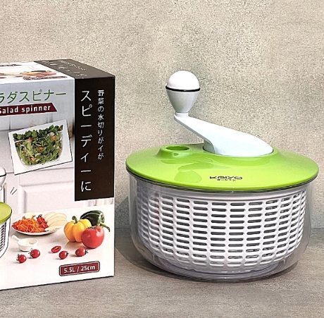 Rổ quay rau li tâm Kaiyo, dung tích 5.5 lít màu xanh KPS-8036