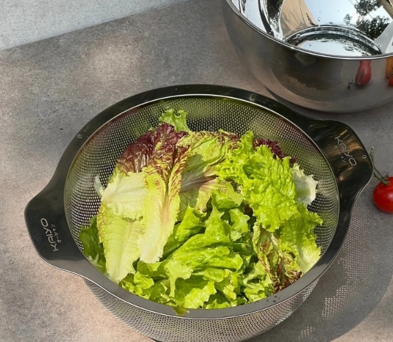 Bộ tô trộn và rổ inox Kaiyo size 20cm KIB-3062