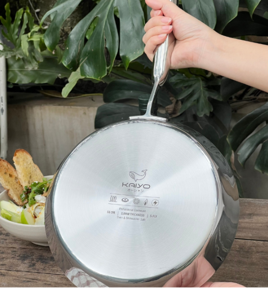 Chảo inox 316 liền khối 5-ply Premium Kaiyo 20cm KIP-3772