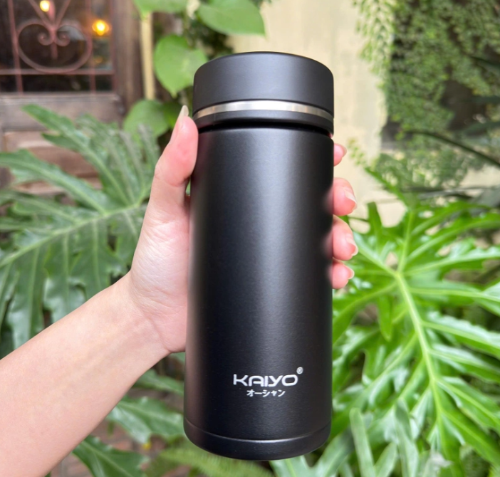 Bình giữ nhiệt hai lớp inox 304 Kaiyo, 360ml, màu đen nhám KVF-6964