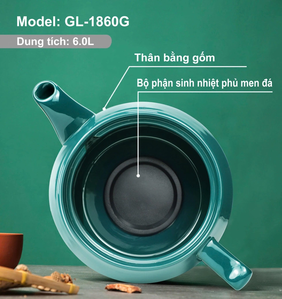 Ấm sắc thuốc điện Gali GL-1860G 6,0 lít