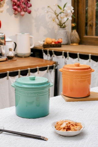 Hũ gốm sứ Kaiyo Rainbow KCC-5127 2l màu xanh