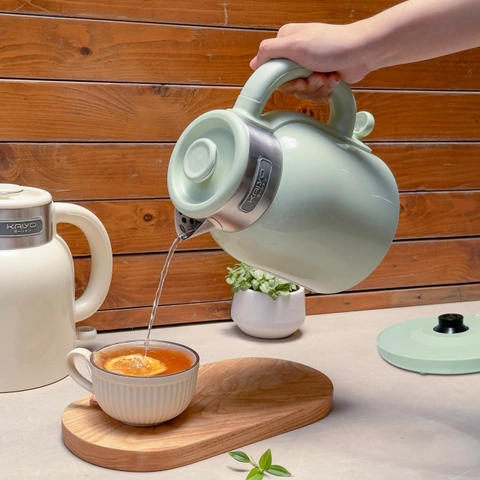 Ấm siêu tốc 2 lớp cool touch 1,5L Kaiyo, màu xanh mint KEK-0566