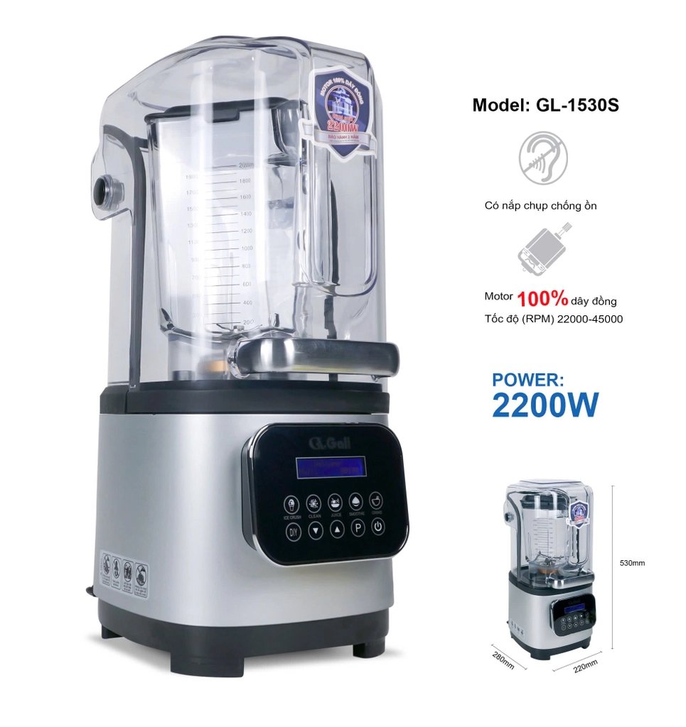 Máy Xay S.Tố CN / CHỐNG ỒN Gali GL-1530S