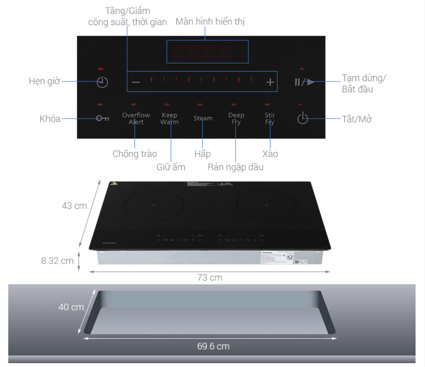 Bếp Từ Đôi Lắp Âm Cao Cấp Panasonic KY-H1WZ70KRA 