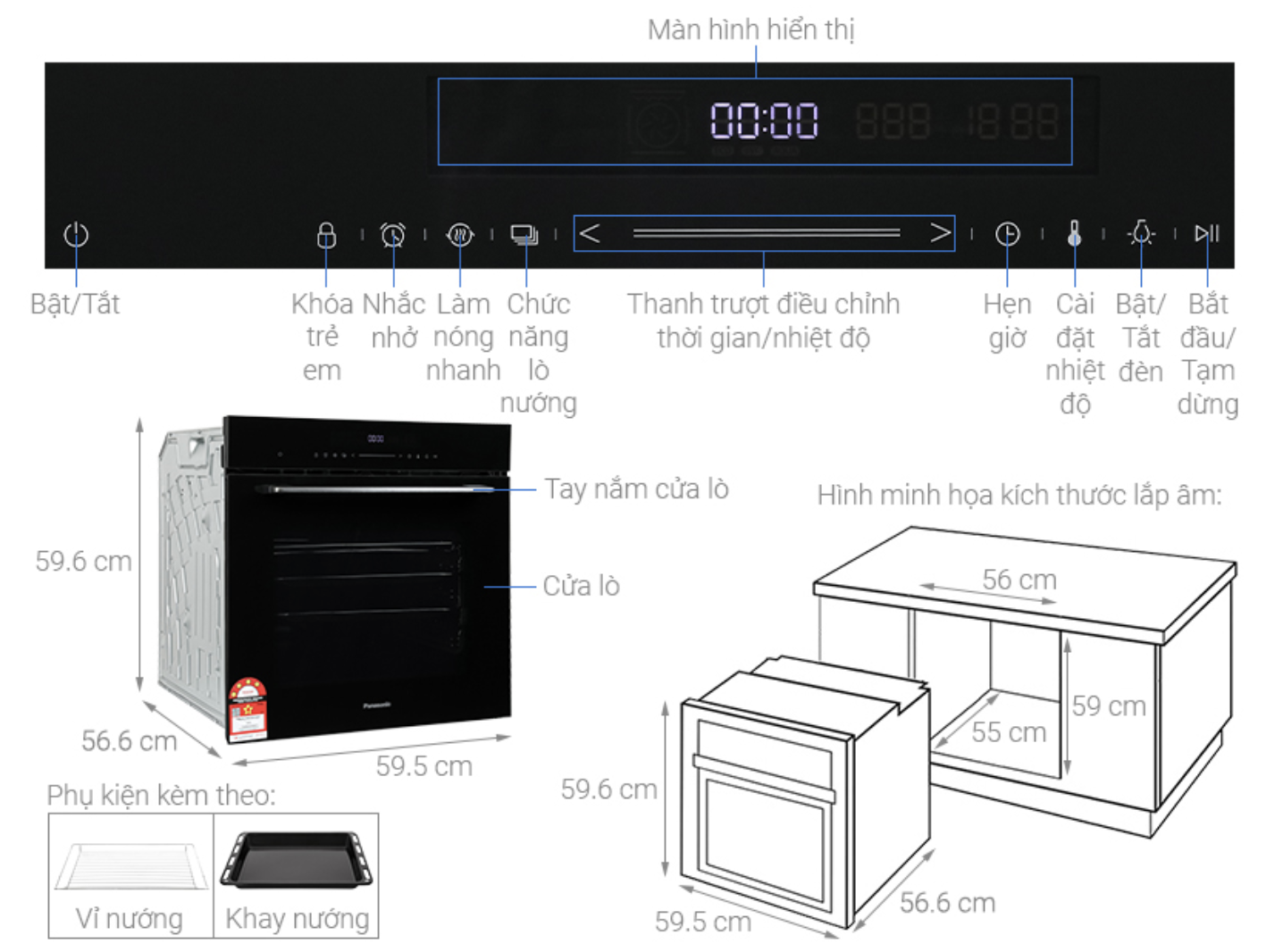 Lò Nướng Âm Tủ Cao Cấp Panasonic HL-CX672BYUE 