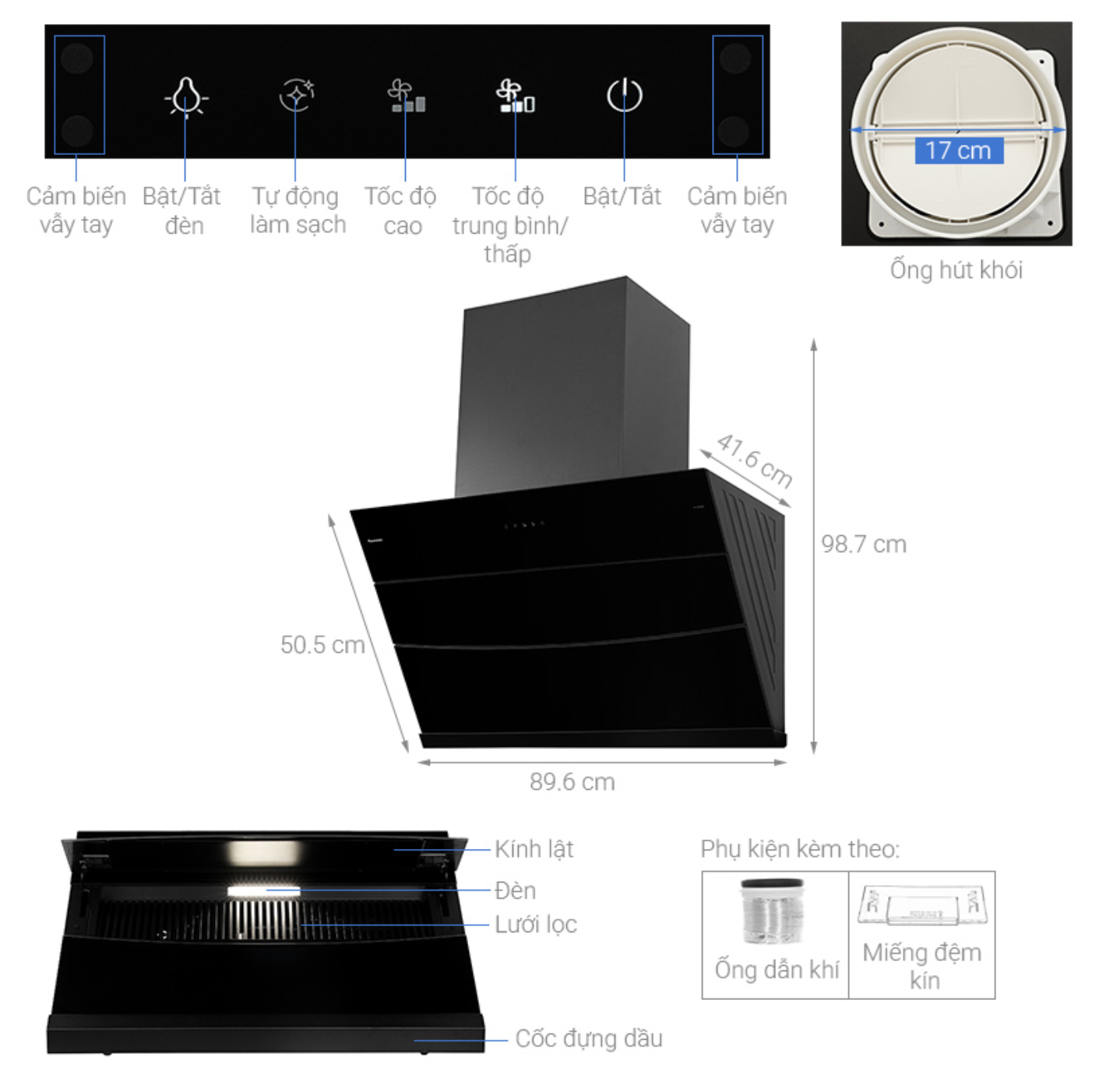 Máy Hút Mùi Kính Vát Cao Cấp Panasonic FV-VX9ABBYUE 