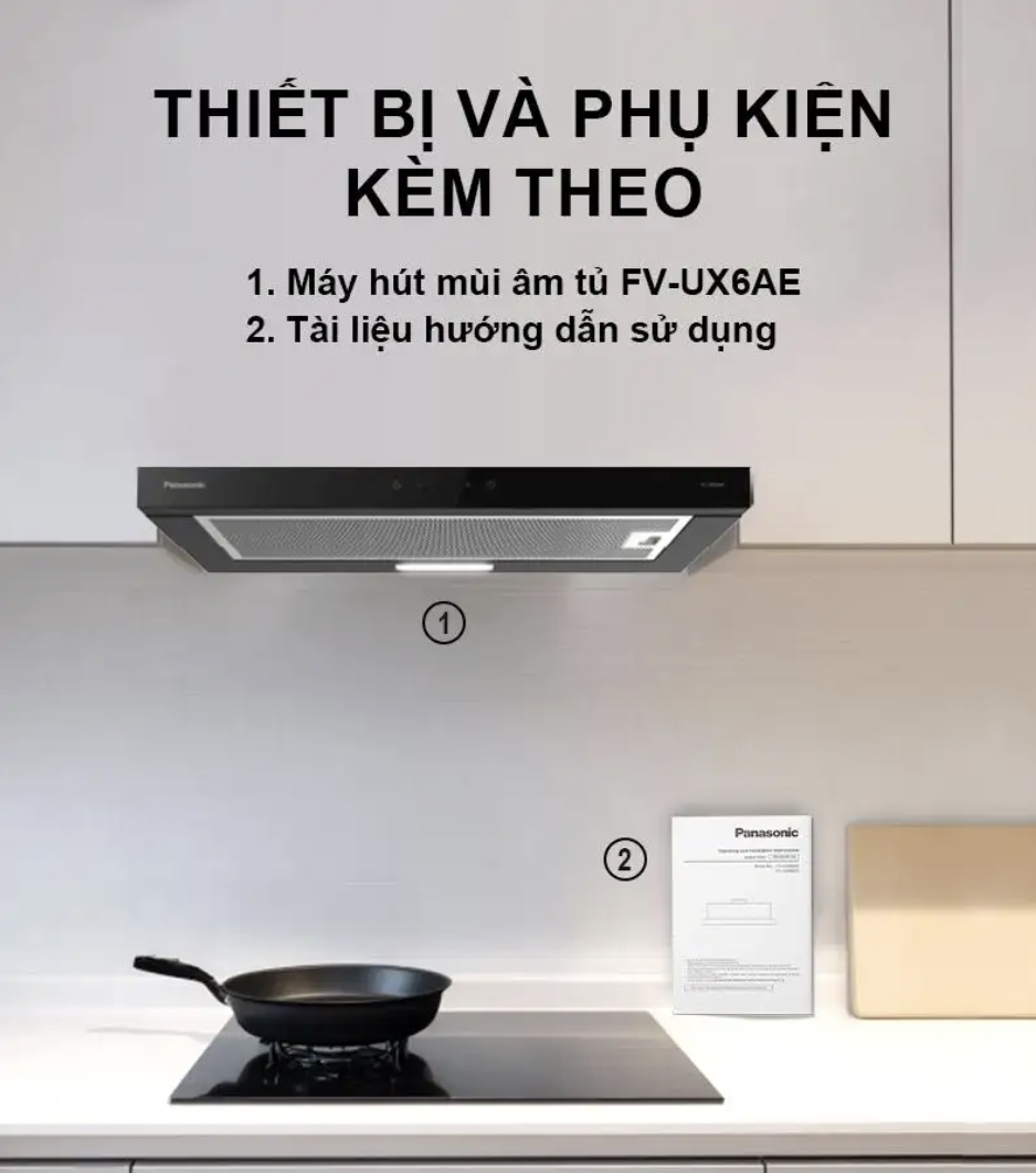 Máy Hút Mùi Âm Tủ Kéo Trượt Cao Cấp Panasonic FV-UX6AEBYUE