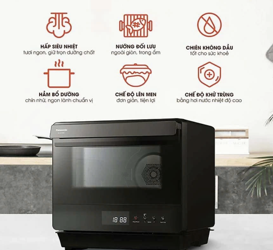 Lò Hấp Nướng Chiên Không Dầu Cao Cấp Panasonic NU-SC180BYUE 