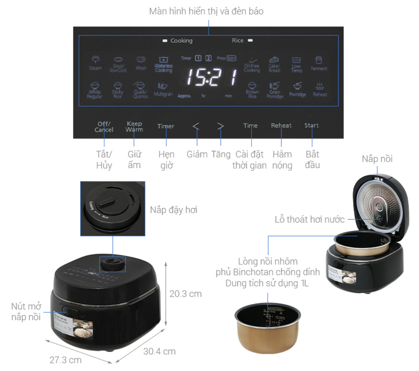 Nồi Cơm Điện Tử Panasonic SR-DM104KRA