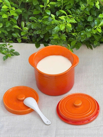Hũ gốm sứ muối dưa cà Rainbow Kaiyo, 1,5L màu cam KCC-5110