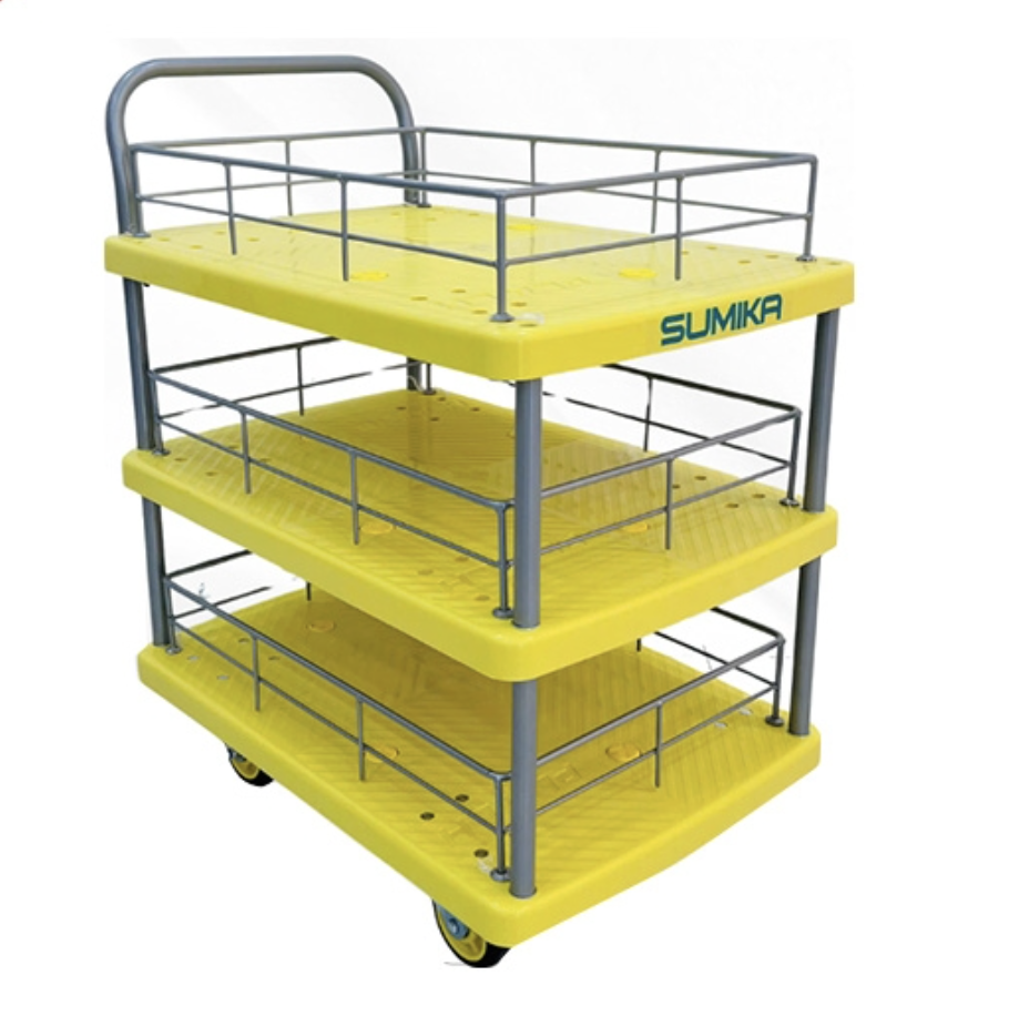 Xe đẩy hàng sàn nhựa 3 tầng SUMIKA T170-T3
