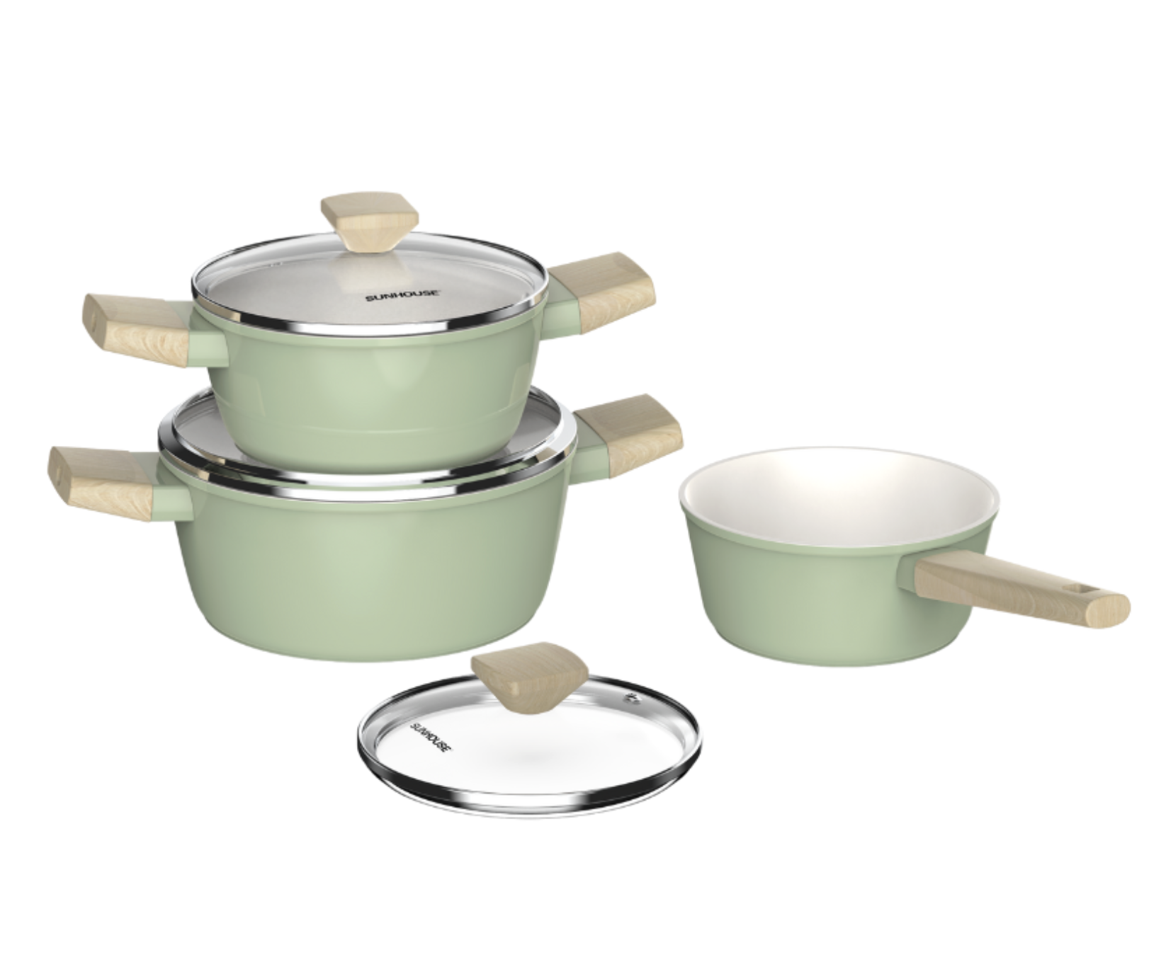Bộ nồi nhôm phủ sứ Nano đáy từ Sunhouse Healthy SHG7979MT1