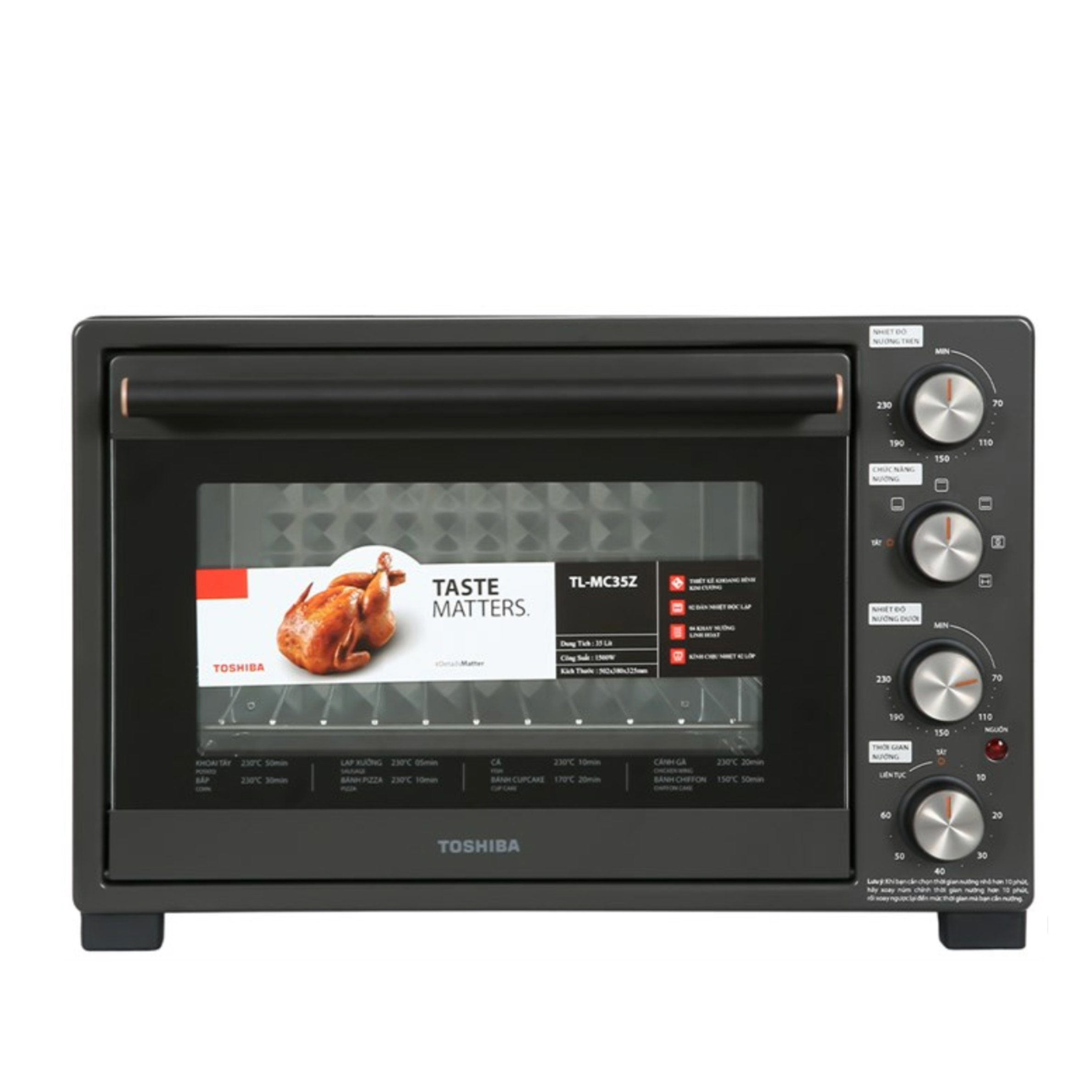Lò Nướng Thùng Toshiba 35 Lít TL-MC35Z – Đỉnh Cao Công Nghệ Khoang Kim Cương