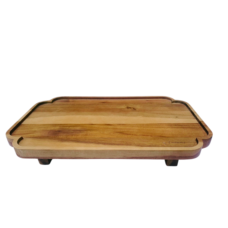 Khay trà bằng gỗ Kaiyo, kích thước 25x40cm KWT-7015