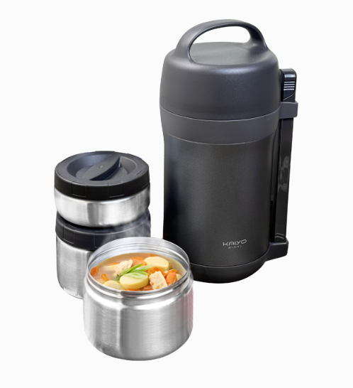 Hộp cơm giữ nhiệt Kaiyo 1600ml, màu ghi KVL-3949