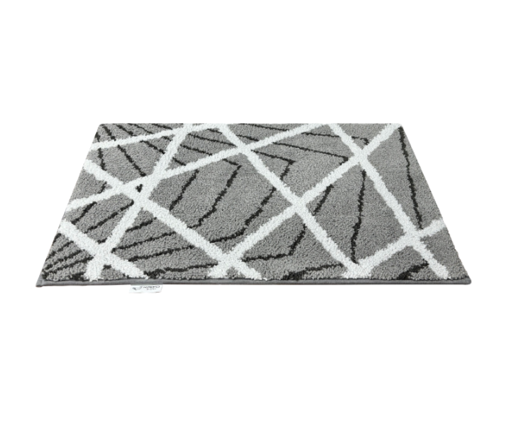 Thảm microfiber siêu thấm có chống trượt Kaiyo, 50x70 cm màu ghi KBM-9231