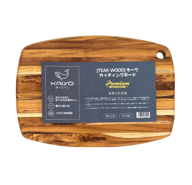 Thớt thái gỗ teak vân ngang hình oval size M VNOV02
